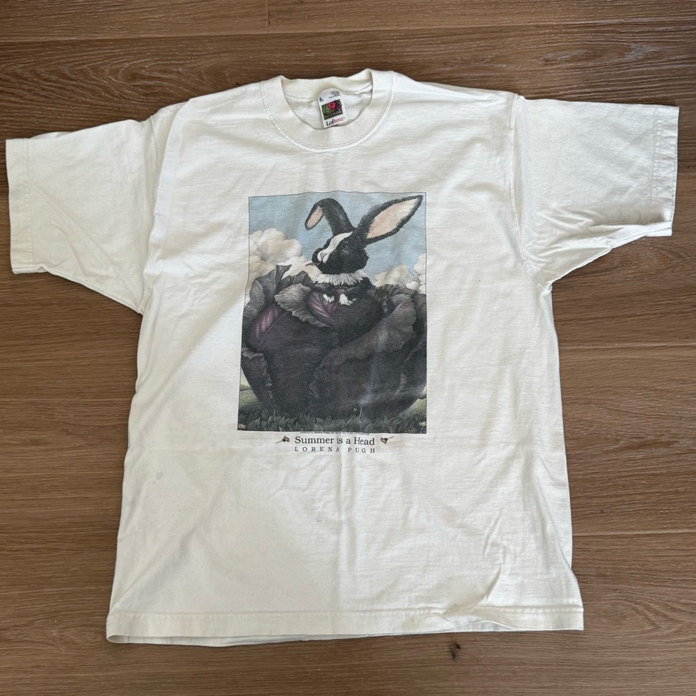 Vintage 1995 T-Shirt Lorena Pugh Summer Is A Head Graphic Tee Bunny Rabbit 90’s